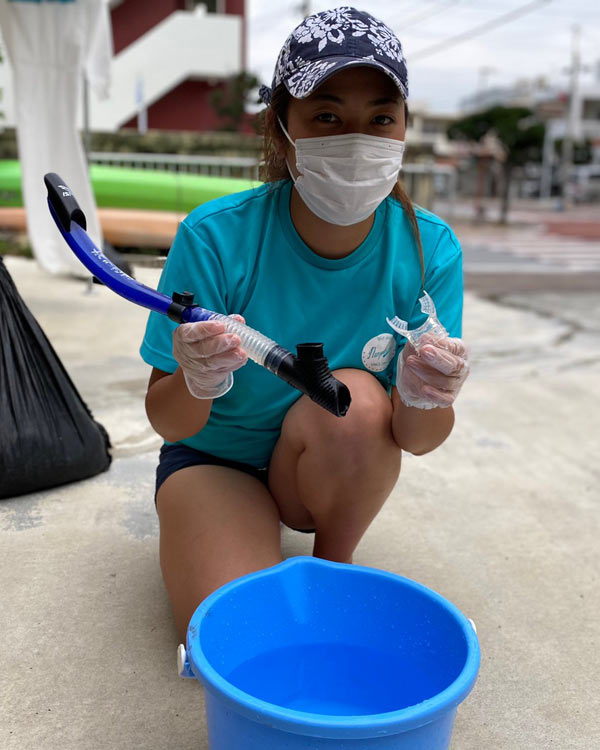 器材はすべてツアー前後に除菌消毒